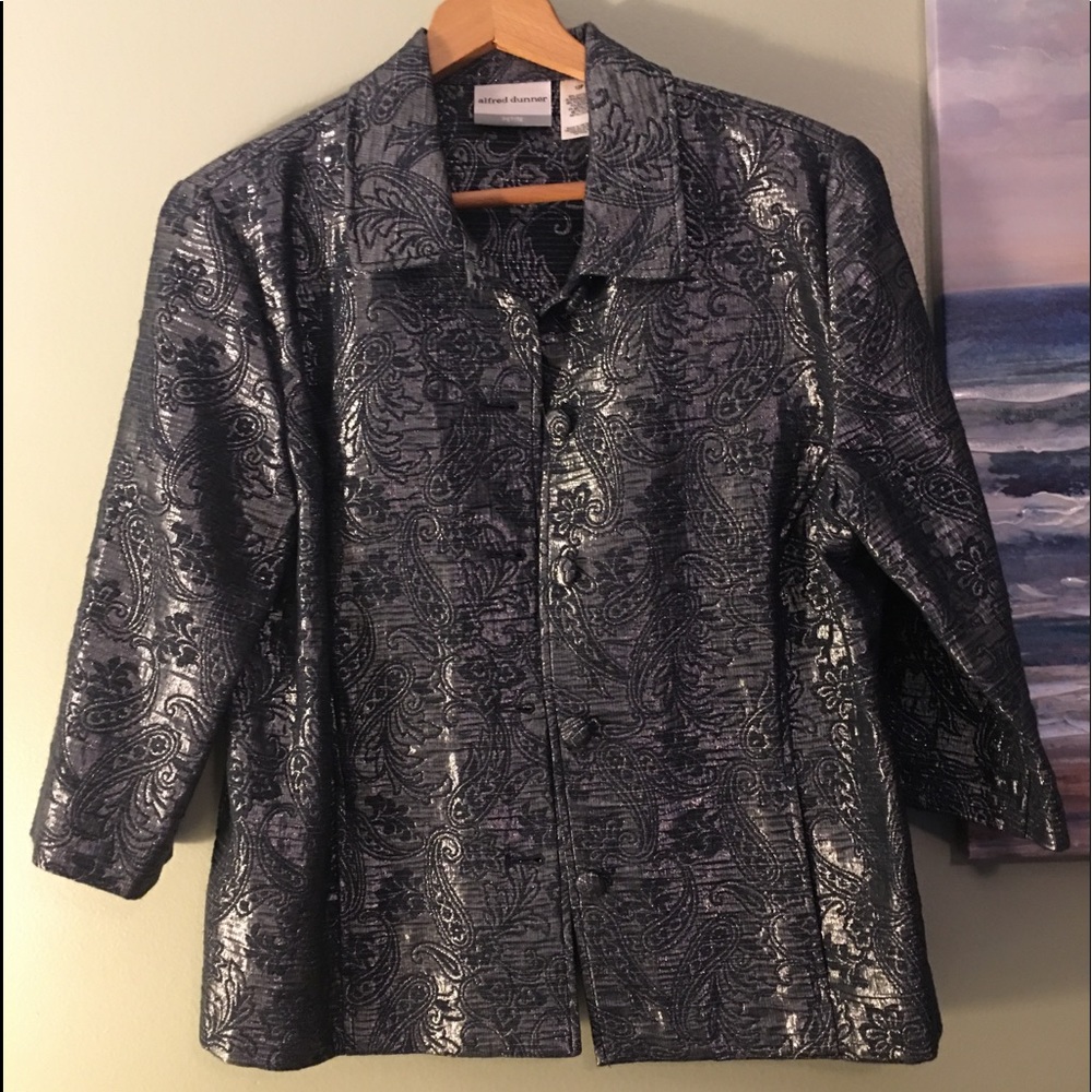 Dress Jacket Beautiful silver & gray paisley